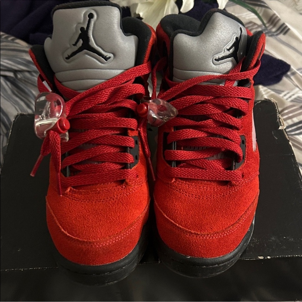 Jordan Kids Red and Black Sneakers